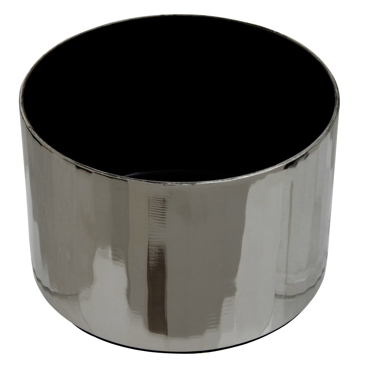 Silver Metal Small Trinket Box with Vertical Texture