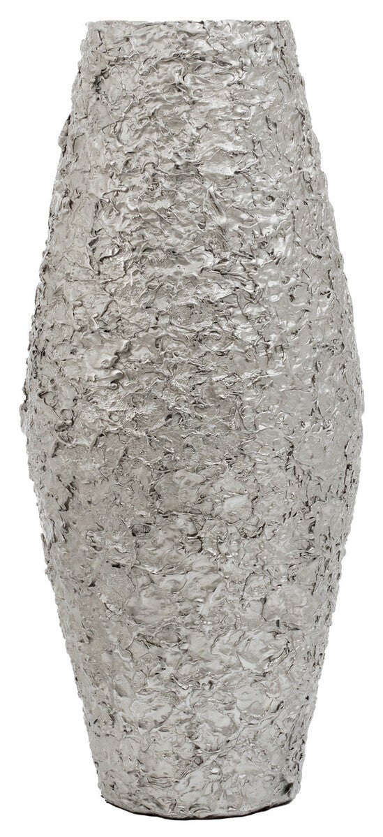 Silver Finish Metal Large Vase