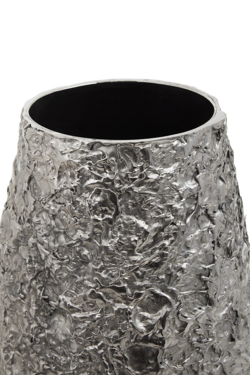 Silver Finish Metal Large Vase