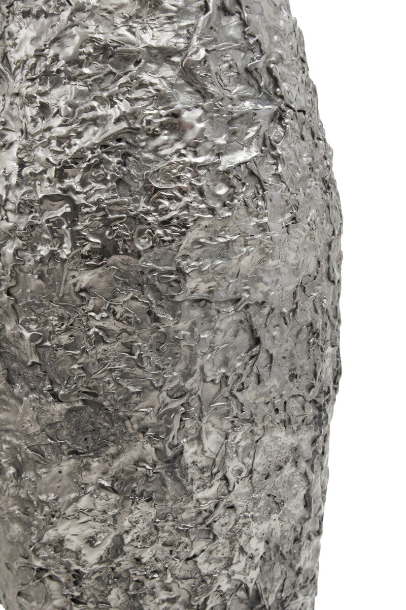 Silver Finish Metal Large Vase