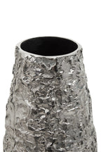Small Silver Textured Metal Vase