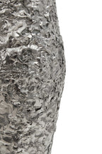 Small Silver Textured Metal Vase