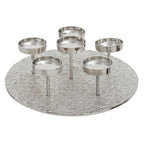 Silver Round 6 Pillar Candle Holder