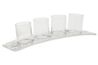 Curved 4 Tealight Holder in Silver
