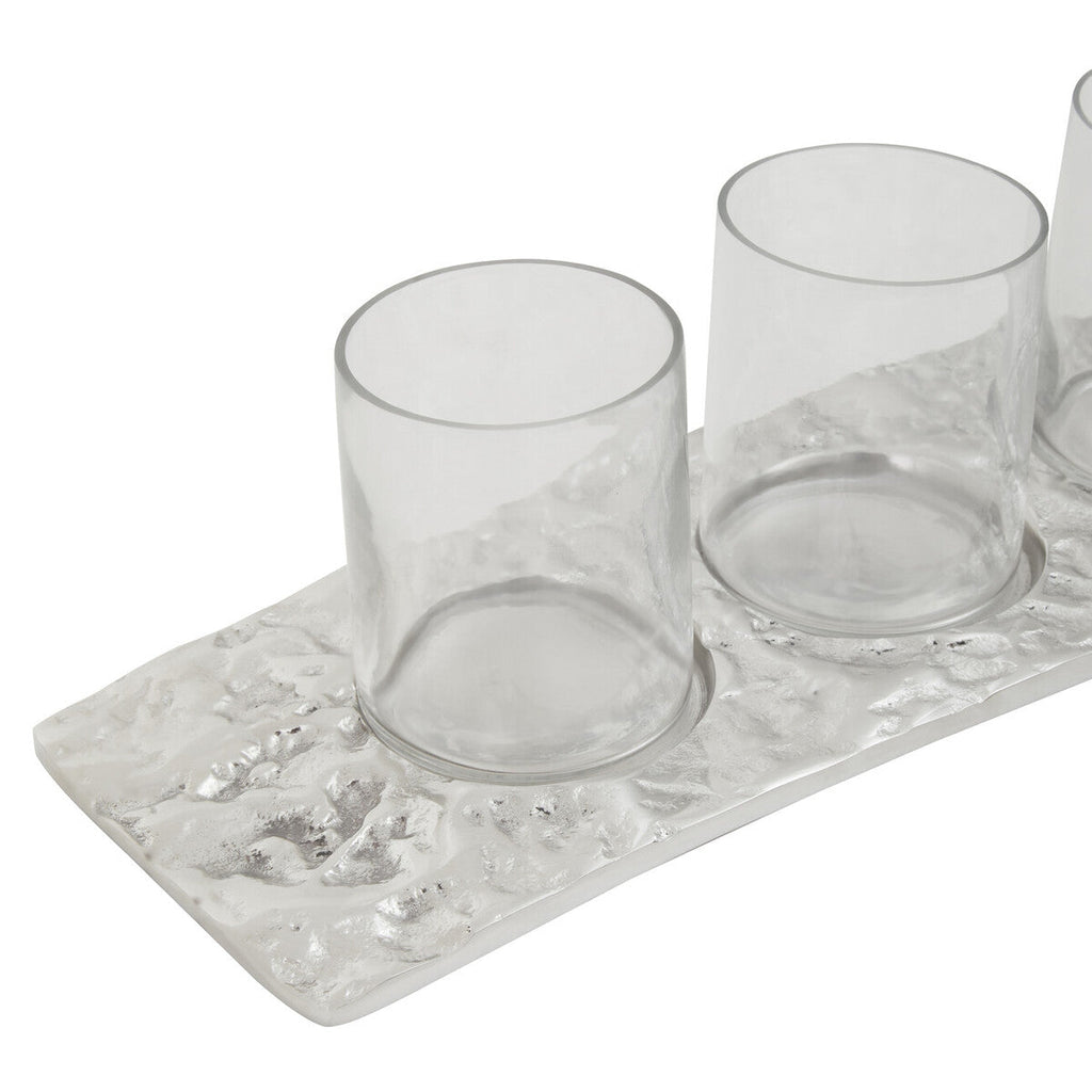 Curved 4 Tealight Holder in Silver