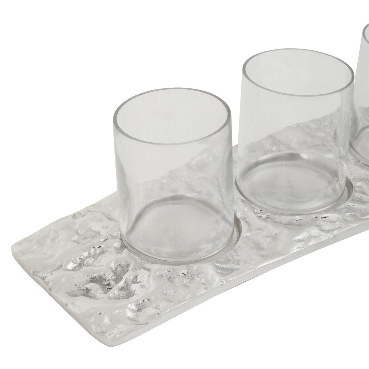 Curved 4 Tealight Holder in Silver