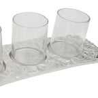 Curved 4 Tealight Holder in Silver