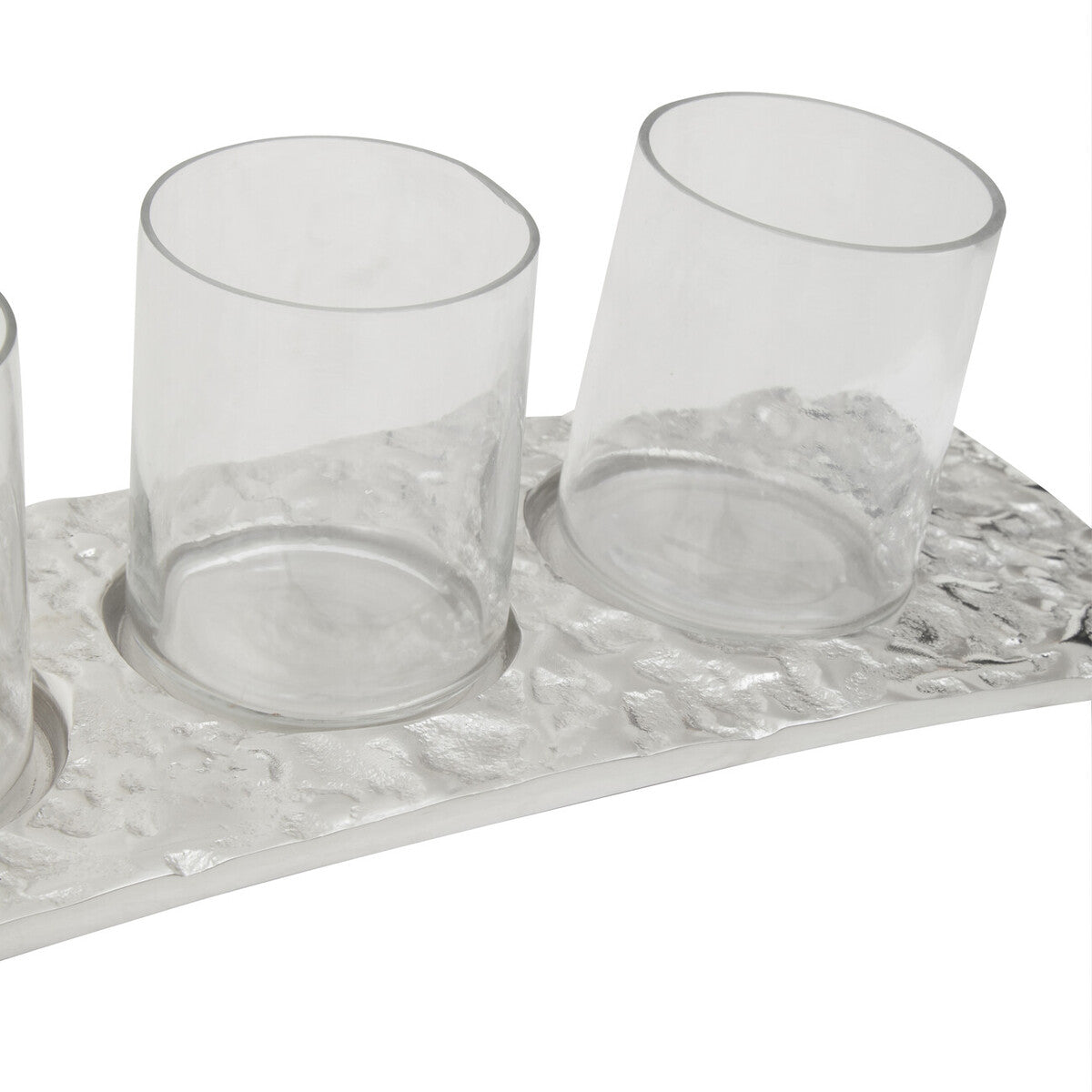 Curved 4 Tealight Holder in Silver