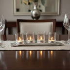 Curved 4 Tealight Holder in Silver