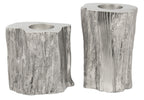 Silver Finish Set of 2 Tealight Holders