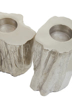 Silver Finish Set of 2 Tealight Holders