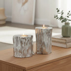 Silver Finish Set of 2 Tealight Holders