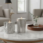 Silver Finish Set of 2 Tealight Holders