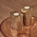 Set Of Two Gold Tealight Holders
