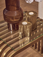 Set Of Two Gold Tealight Holders