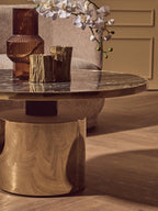 Set Of Two Gold Tealight Holders