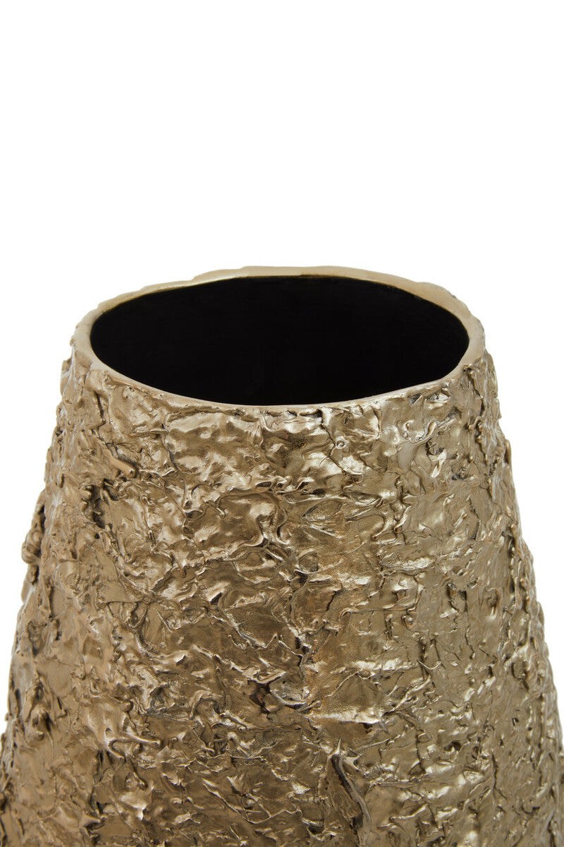 Gold Finish Metal Large Vase