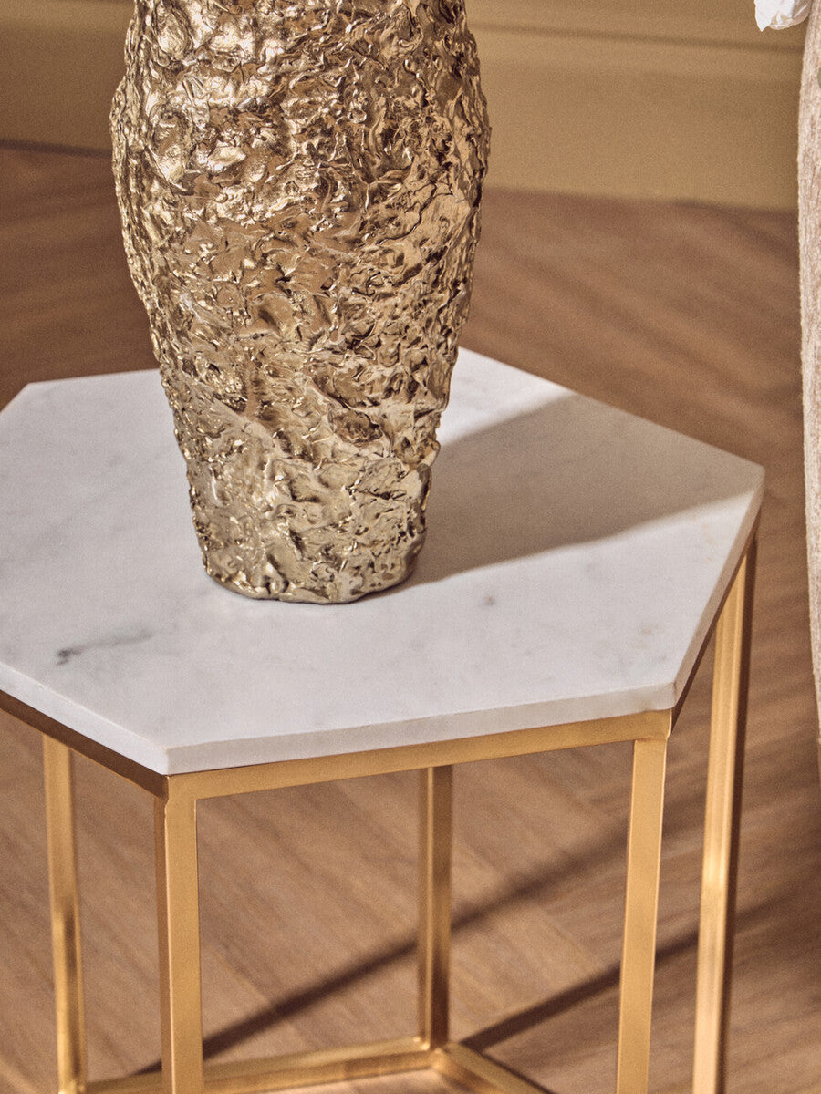 Gold Textured Small Metal Vase
