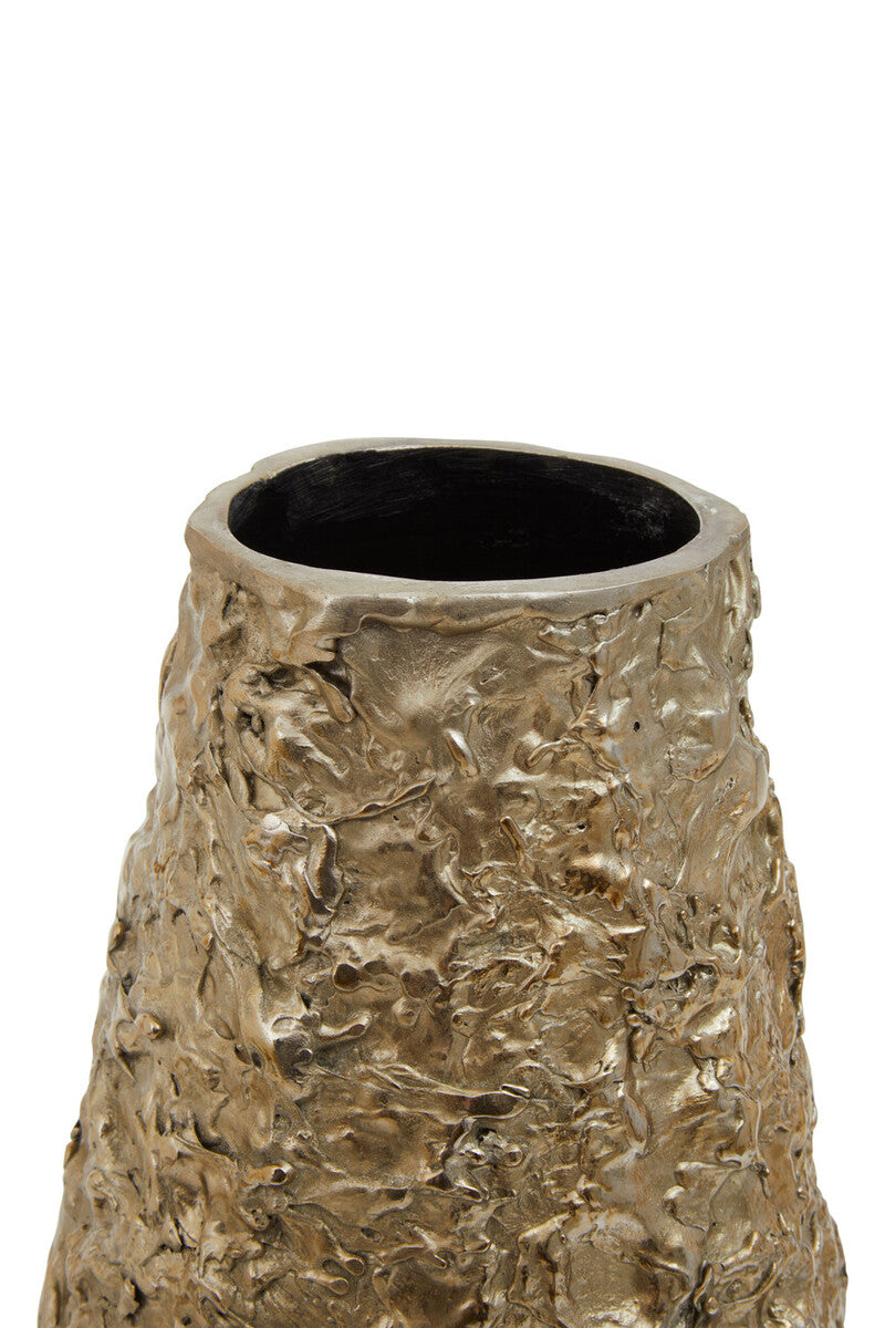 Gold Textured Small Metal Vase