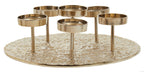 Gold Round Six Pillar Candle Holder