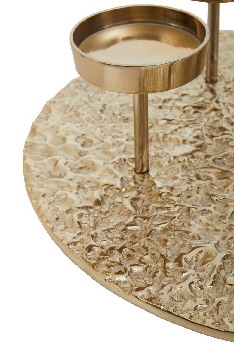 Gold Round Six Pillar Candle Holder