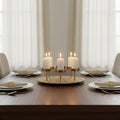 Gold Round Six Pillar Candle Holder
