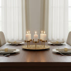 Gold Round Six Pillar Candle Holder