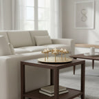 Gold Round Six Pillar Candle Holder