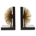 Set of Two Gold Finish Starburst Bookends