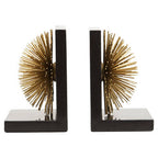 Set of Two Gold Finish Starburst Bookends