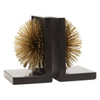 Set of Two Gold Finish Starburst Bookends
