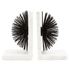 Set of Two Black Finish Starburst Bookends