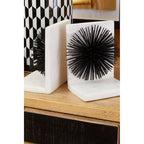 Set of Two Black Finish Starburst Bookends