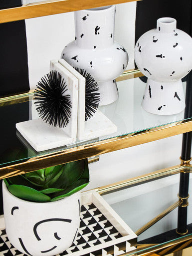 White and Black Small Vase