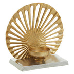Small Two Toned Silver and Gold Finish Candle Holder
