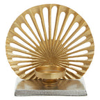 Small Two Toned Silver and Gold Finish Candle Holder