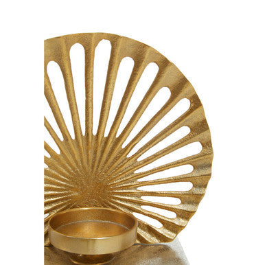 Small Two Toned Silver and Gold Finish Candle Holder