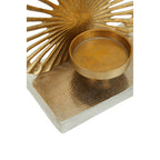 Small Two Toned Silver and Gold Finish Candle Holder