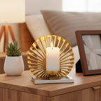 Small Two Toned Silver and Gold Finish Candle Holder
