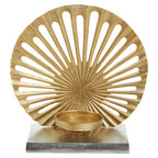 Large Two Toned Silver and Gold Finish Candle Holder