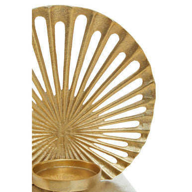 Large Two Toned Silver and Gold Finish Candle Holder