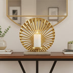 Large Two Toned Silver and Gold Finish Candle Holder
