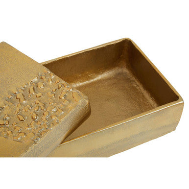 Gold Finish Textured Trinket Box
