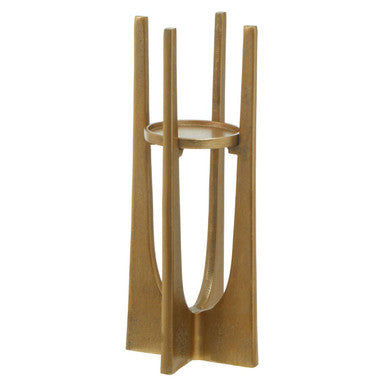 Small Gold Finish Candle Holder