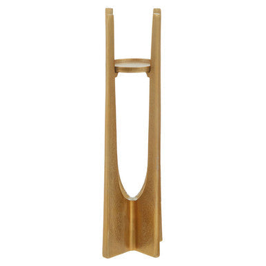 Distressed Large Gold Candle Holder