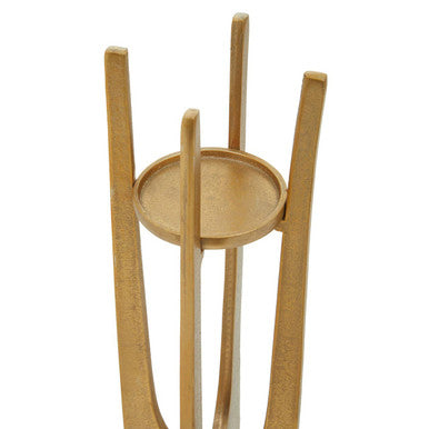 Distressed Large Gold Candle Holder
