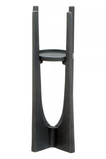 Small Washed Grey Finish Candle Holder