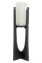 Small Washed Grey Finish Candle Holder