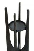 Small Washed Grey Finish Candle Holder