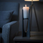 Small Washed Grey Finish Candle Holder